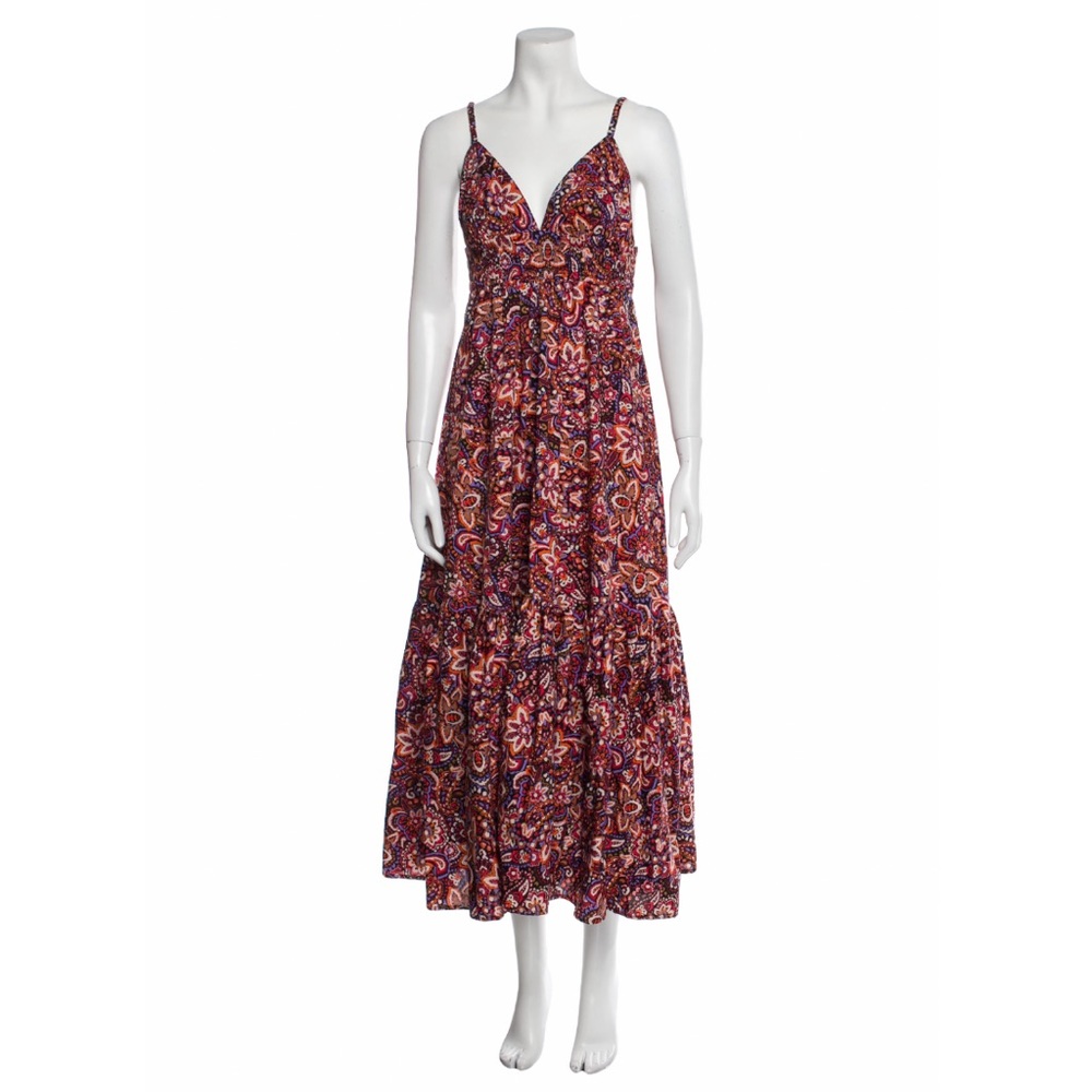 Jason Wu Red Paisley Open Back Tiered Maxi Dress